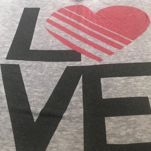 RRR LOVE Cozy Comfy v neck grey Short Sleeve Tee - Picture 2 of 3